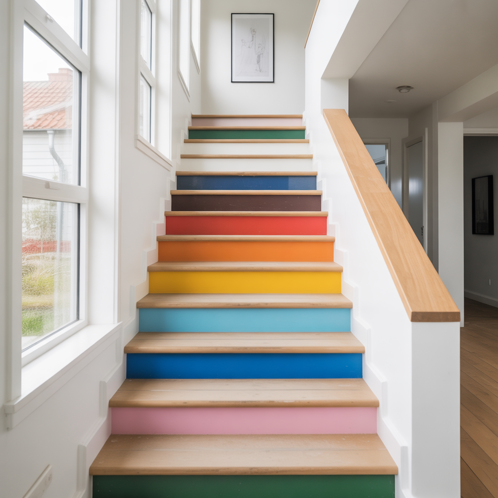 3.Sa malar du trappsteg i olika farger for en lekfull look