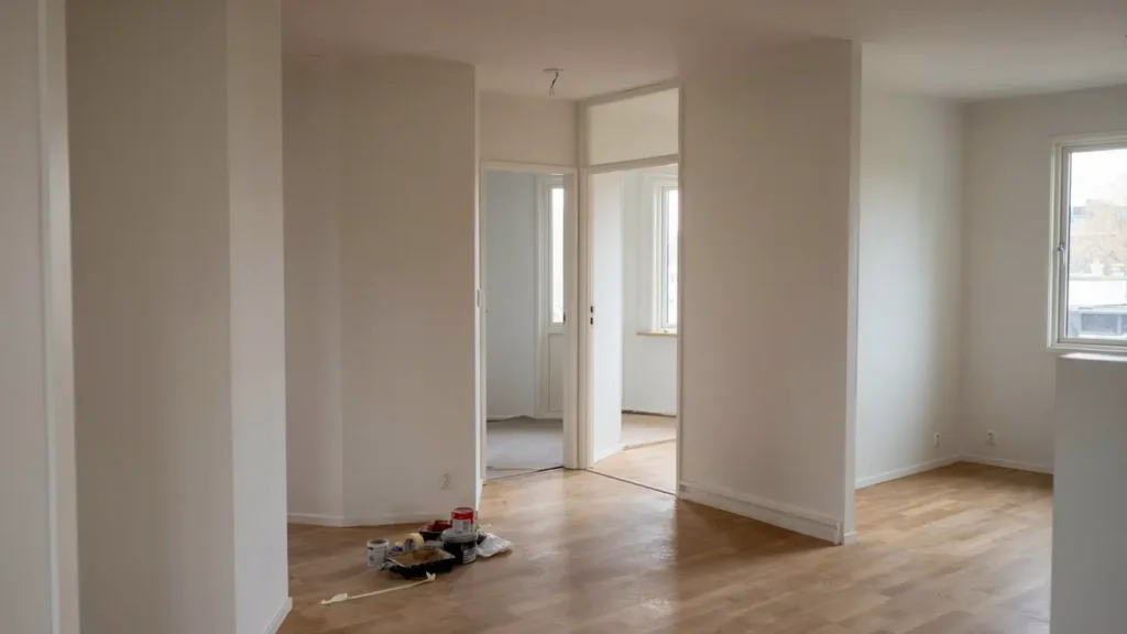 m lning av v ggar och golv i l genhet sundbyberg